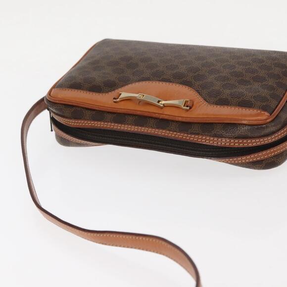 CELINE Macadam Canvas Shoulder Bag Pvc Leather Brown - Picture 6 of 13